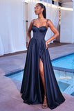 A LINE SATIN BUSTIER MAXI DRESS