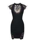 QUINELLA BLACK LACE BLACKLESS MINI DRESS