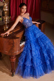 RUFFLED LAYERED BALL GOWN