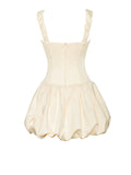 MARYLIN EGG WHITE SATIN CORSET MINI DRESS