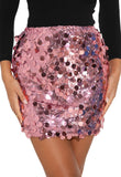 BABY PINK SEQUIN MINI SKIRT