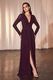 LONG SLEEVE DRAPED GOWN