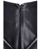 MARIAH BLACK VEGAN LEATHER MINI SKIRT