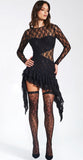 OMARIA BLACK LACE MINI DRESS