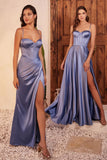 A LINE SATIN BUSTIER MAXI DRESS