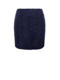 Wylda Navy Blue Boucle Wool Bodycon Mini Skirt