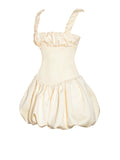 MARYLIN EGG WHITE SATIN CORSET MINI DRESS