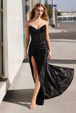 STRAPLESS STRETCH TAFFETA FITTED GOWN