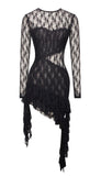 OMARIA BLACK LACE MINI DRESS