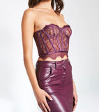 NYSSA PURPLE LACE CORSET TOP