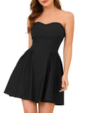 STRAPLESS BLACK MINI DRESS