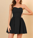 STRAPLESS BLACK MINI DRESS