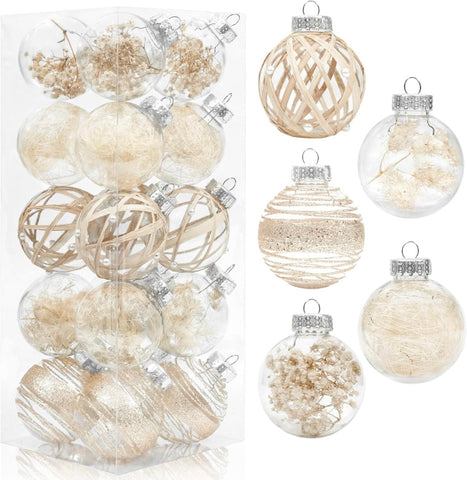 20 PIECE RUSTIC CHRISTMAS ORNAMENTS