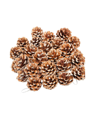 24 PIECE PINE CONE CHRISTMAS ORNAMENTS