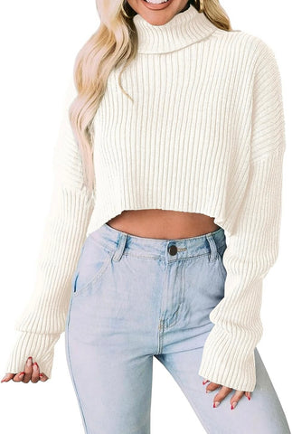 TURTLENECK CROPPED SWEATER