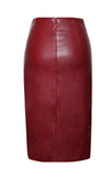 BRIA BURGUNDY VEGAN LEATHER SKIRT