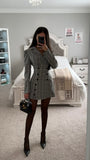 PLAID GREY BLAZER DRESS