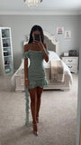 MATILDA MINT OFF SHOULDER RUFFLE MINI DRESS