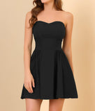 STRAPLESS BLACK MINI DRESS