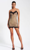 REMI MESH RHINESTONE LACE MINI DRESS