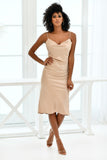 Aspen Midi Dress - Champagne Satin