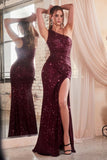 ONE SHOULDER SEQUIN GOWN