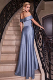 OFF SHOULDER KNOT CHEST A LINE GOWN