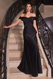 OFF SHOULDER KNOT CHEST A LINE GOWN