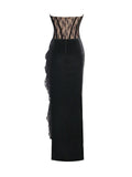 GAIA BLACK LACE VELVET CORSET GOWN