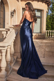 STRAPLESS SATIN GOWN