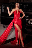 STRAPLESS SATIN GOWN