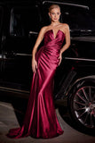 STRAPLESS SATIN GOWN