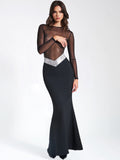 AGGIE BLACK SHEER MAXI DRESS