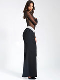 AGGIE BLACK SHEER MAXI DRESS