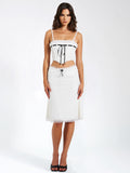 LORRAINE WHITE VELVET SKIRT