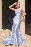 FITTED STRETCH GLITTER SATIN GOWN