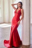 FITTED STRETCH GLITTER SATIN GOWN