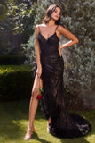 FITTED BLACK LACE GOWN