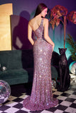 SEQUIN ONE SHOULDER LONG GOWN