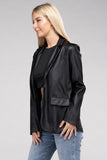 SLEEK PU LEATHER BLAZER