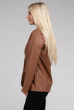 SLEEK PU LEATHER BLAZER