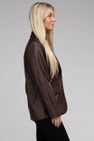 SLEEK PU LEATHER BLAZER