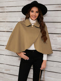 Collared Neck Cropped Cape Top Jacket