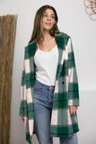 DOUBLE TAKE PLAID BUTTON UP COLLAT COAT