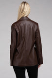 SLEEK PU LEATHER BLAZER