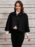 Collared Neck Cropped Cape Top Jacket