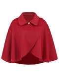 Collared Neck Cropped Cape Top Jacket