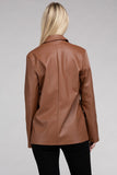 SLEEK PU LEATHER BLAZER