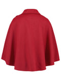 Collared Neck Cropped Cape Top Jacket