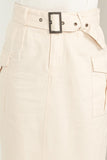 PROFESSIONAL POISE  BUCKLED BELT CARGO SKIRT